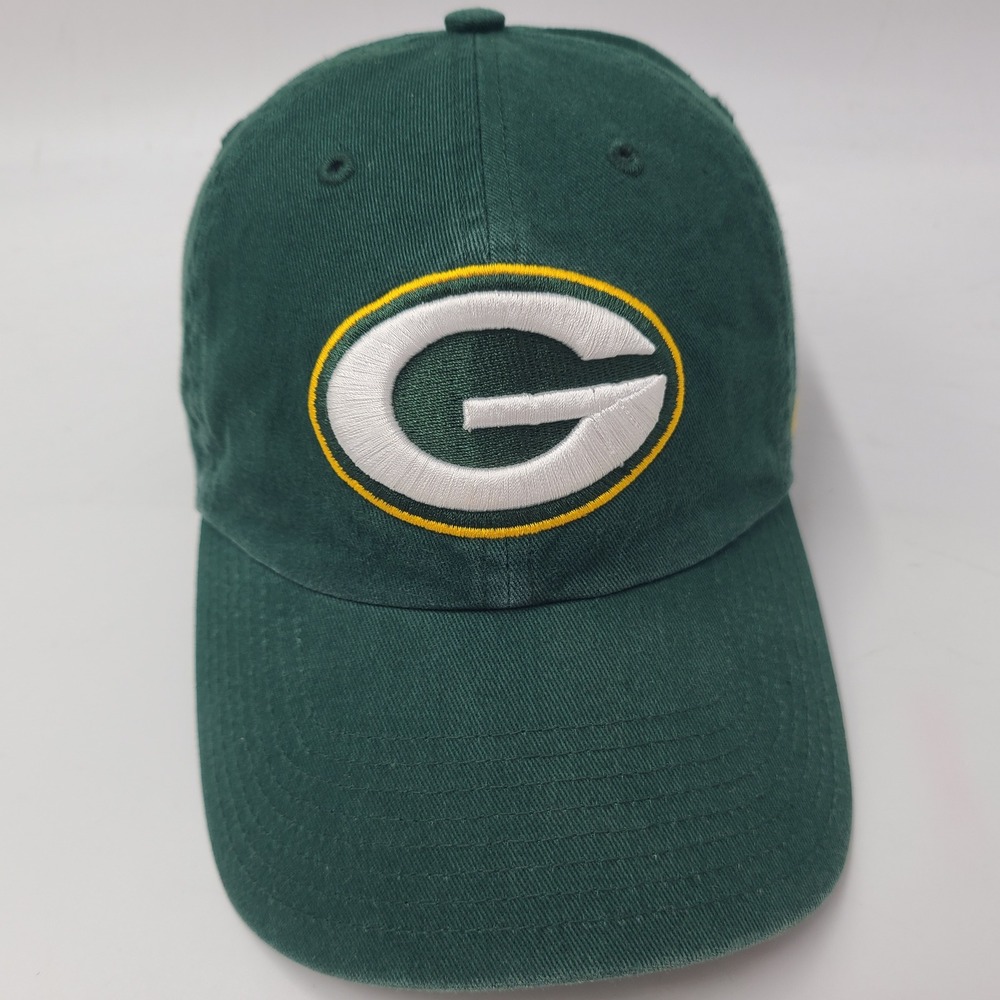 Green Bay Packers Hat Strapback 47 Brand Clean Up Green White NFL Football Men